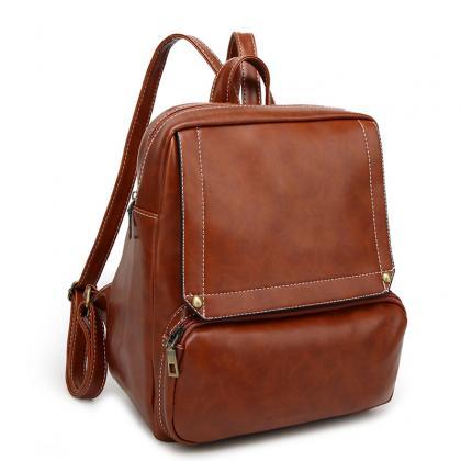 Backpack Simple Student Bag Retro Travel Bag