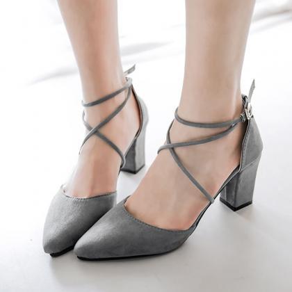 Suede Pointed Elegant Fashionable High Heels