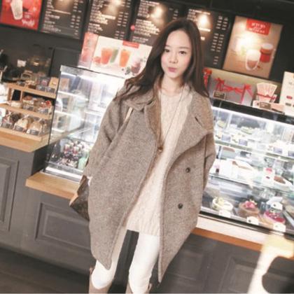 Korean Female Cloak Woolen Coat And Long Sections..