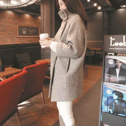 Korean Female Cloak Woolen Coat And Long Sections..