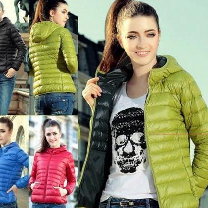 Thin Section Of Cotton Padded Hooded Jacket Short..