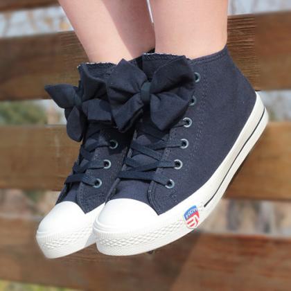 High Help Bowknot Canvas Shoes （wholesale） Mm