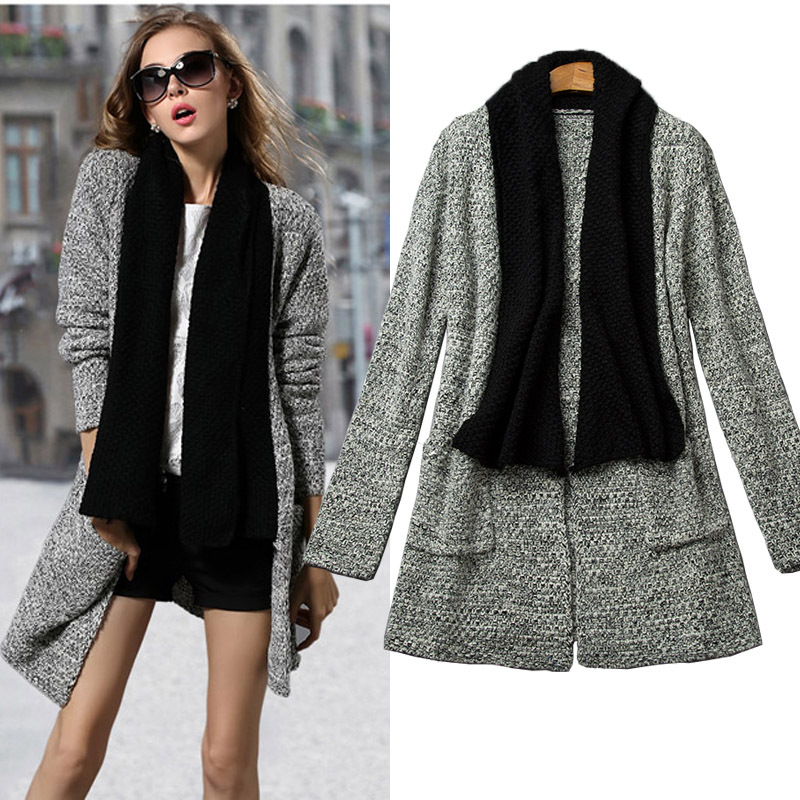 Fashion Splicing Loose In The Major Suit Long Cardigan